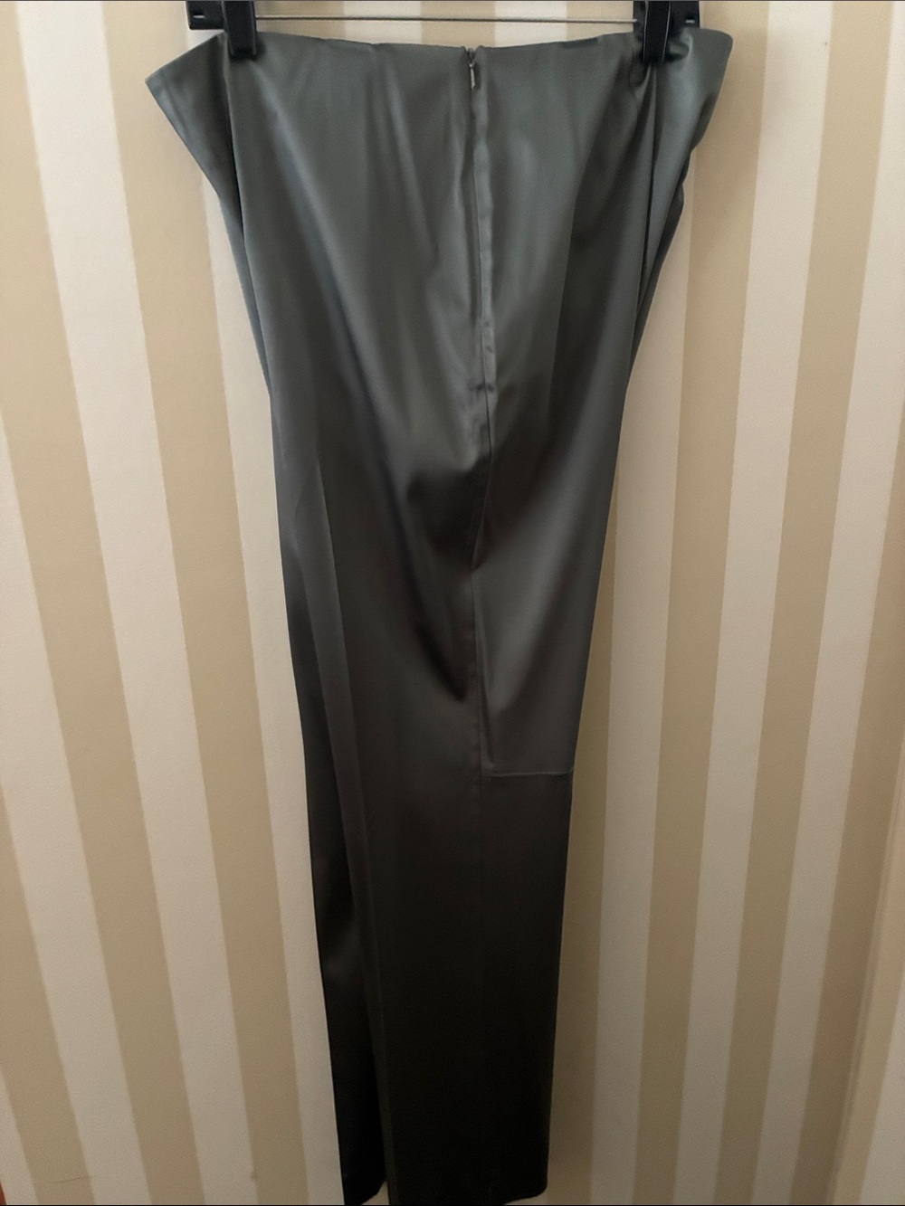 Women’s Gray Satin Wide-Leg Dress Pants
